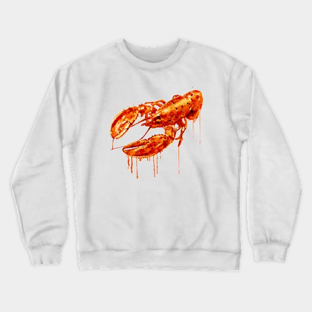 Crayfish watercolor painting Crewneck Sweatshirt by Marian Voicu